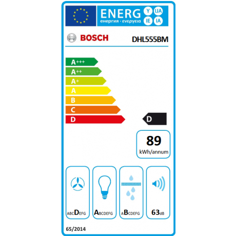 BOSCH DHL555BM Απορροφητήρας Εντοιχιζόμενος 56cm Ασημί
